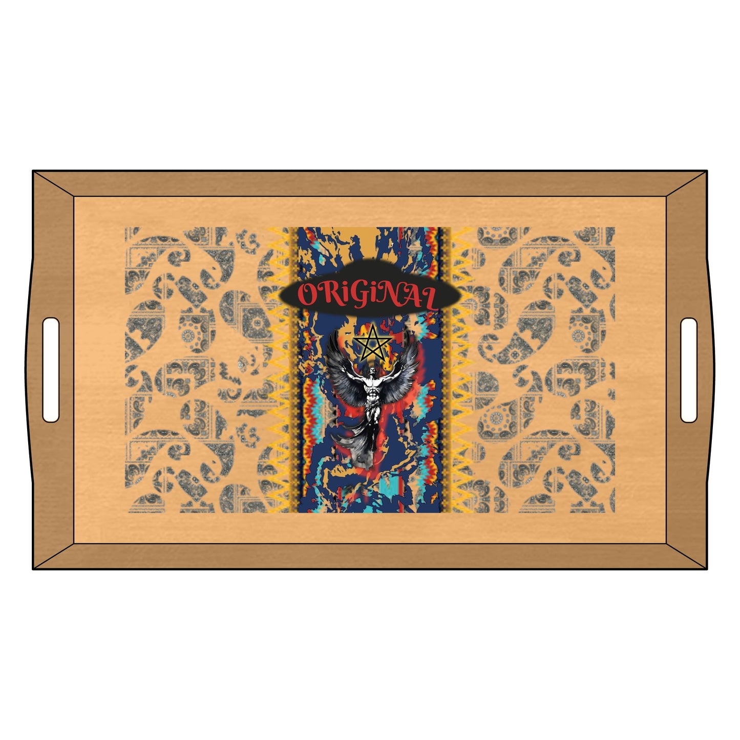 Engraved Bamboo Serving Tray - Custom Wooden Tray for Entertaining, Home Decor, Gift for Holidays, Kitchen Essentials, Rustic Tableware