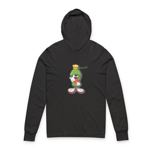 Hooded Tee - Bad Marvin the Martian Flipping the Bird Art