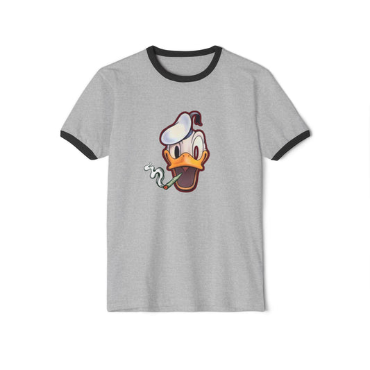 Ringer T-Shirt with Fun Donald Duck and Bad Mickey Mouse Design