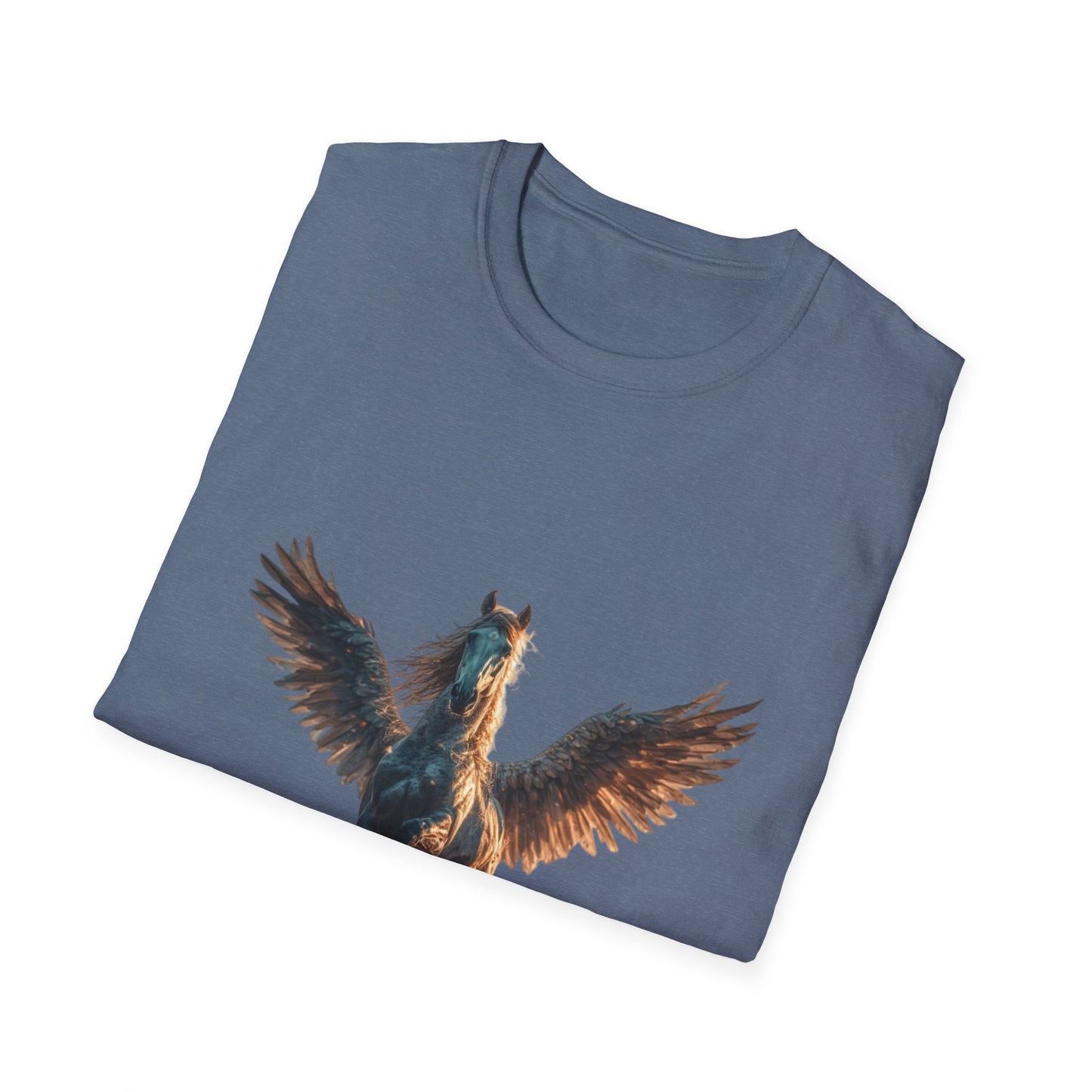 Original-taste Majestic Winged Horse Unisex Softstyle T-Shirt, Fantasy Apparel, Equestrian Gift, Animal Lover Tee, Unique Graphic Shirt
