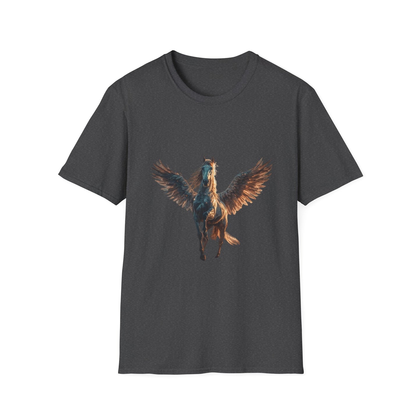Original-taste Majestic Winged Horse Unisex Softstyle T-Shirt, Fantasy Apparel, Equestrian Gift, Animal Lover Tee, Unique Graphic Shirt