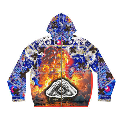 Full-Zip Hoodie - Tacky Encrypted Design Qujia