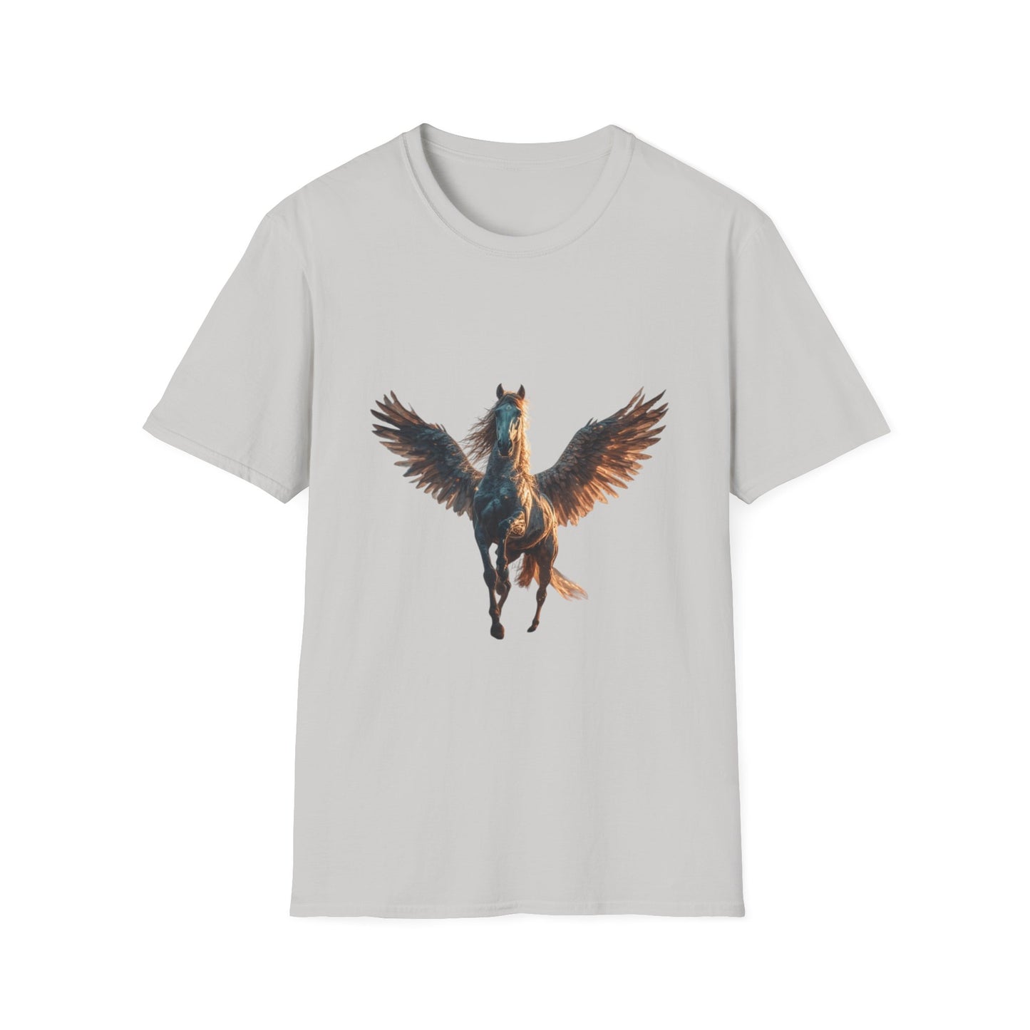 Original-taste Majestic Winged Horse Unisex Softstyle T-Shirt, Fantasy Apparel, Equestrian Gift, Animal Lover Tee, Unique Graphic Shirt
