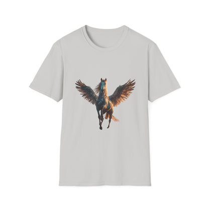 Original-taste Majestic Winged Horse Unisex Softstyle T-Shirt, Fantasy Apparel, Equestrian Gift, Animal Lover Tee, Unique Graphic Shirt