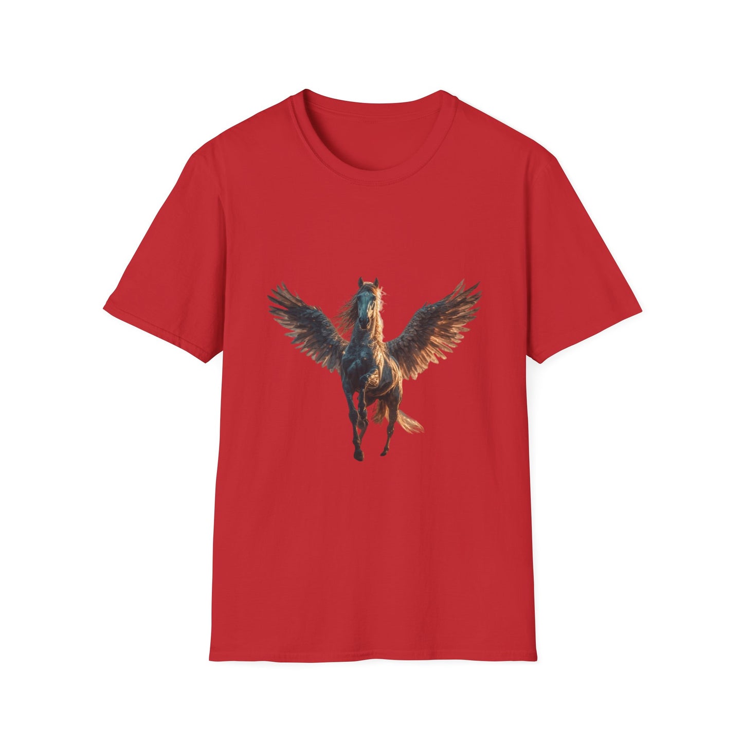 Original-taste Majestic Winged Horse Unisex Softstyle T-Shirt, Fantasy Apparel, Equestrian Gift, Animal Lover Tee, Unique Graphic Shirt