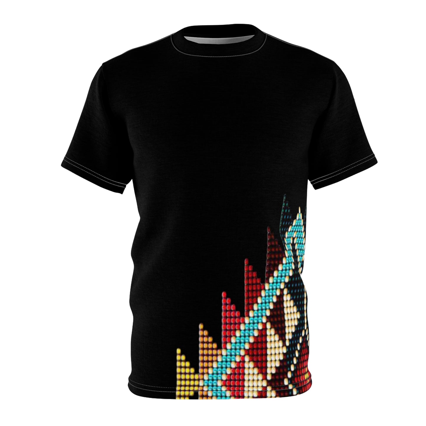 Vibrant Unisex Cut & Sew Graphic Tee - Colorful Geometric Design