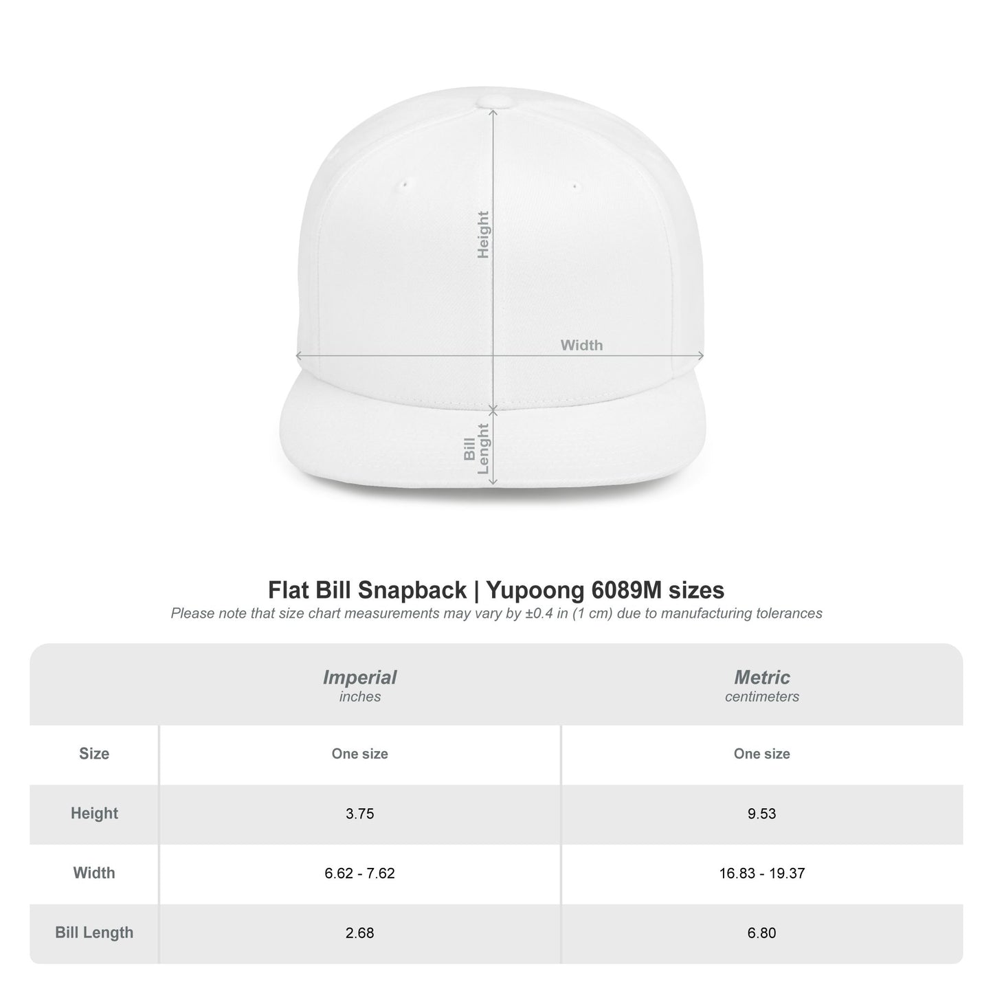 Snapback Hat, Original Logo Embroidery
