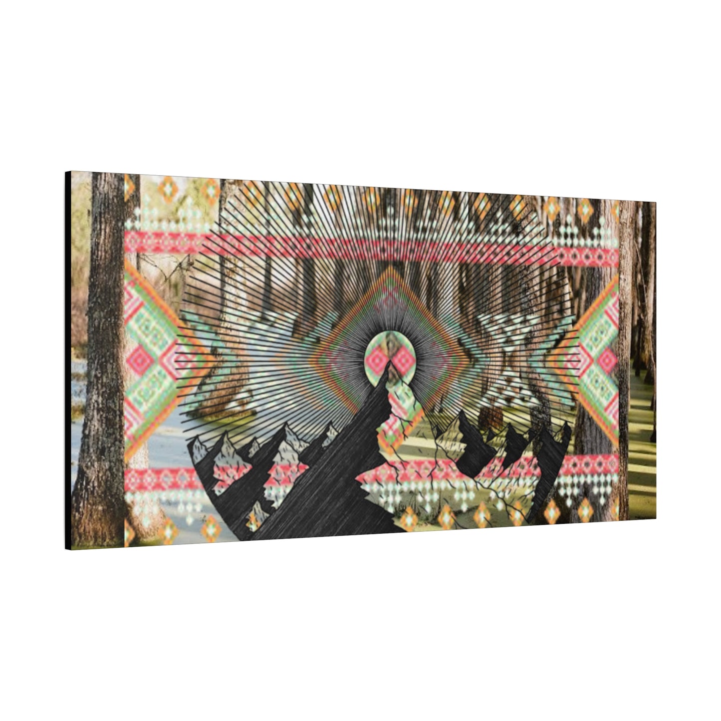 Artistic Matte Canvas Print, Nature Wall Art, Bohemian Home Decor, Forest Landscape Decor, Tribal Design, Gift for Nature Lovers