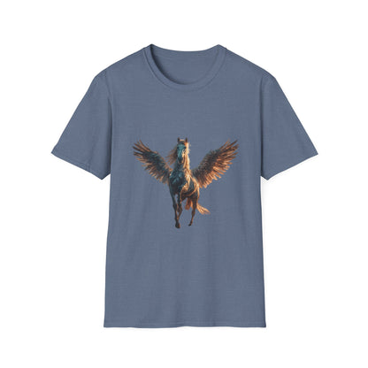 Original-taste Majestic Winged Horse Unisex Softstyle T-Shirt, Fantasy Apparel, Equestrian Gift, Animal Lover Tee, Unique Graphic Shirt