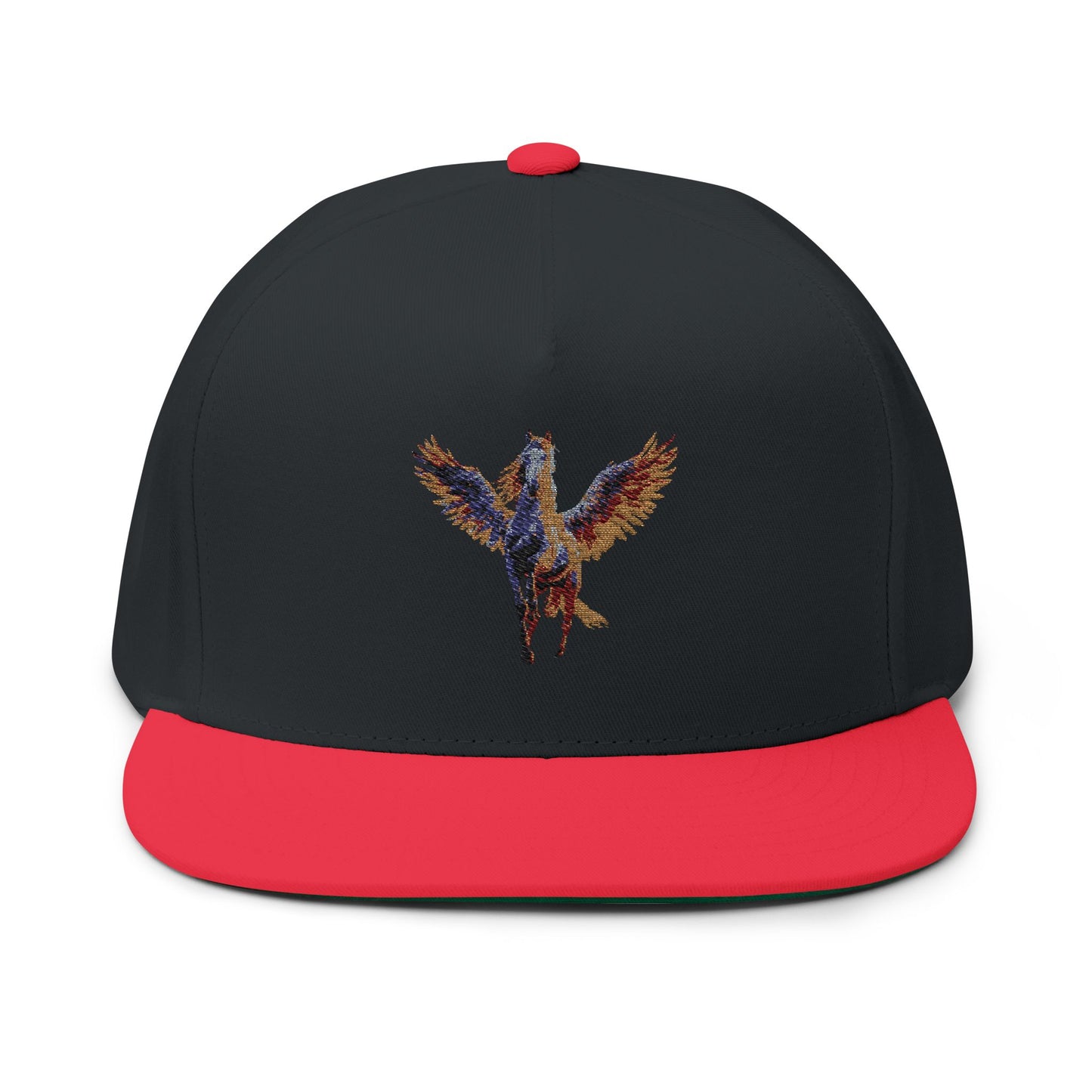 Majestic Pegasus Flat Bill Cap, Embroidered Snapback Hat, Casual Wear, Gifts for Horse Lovers, Unique Headwear