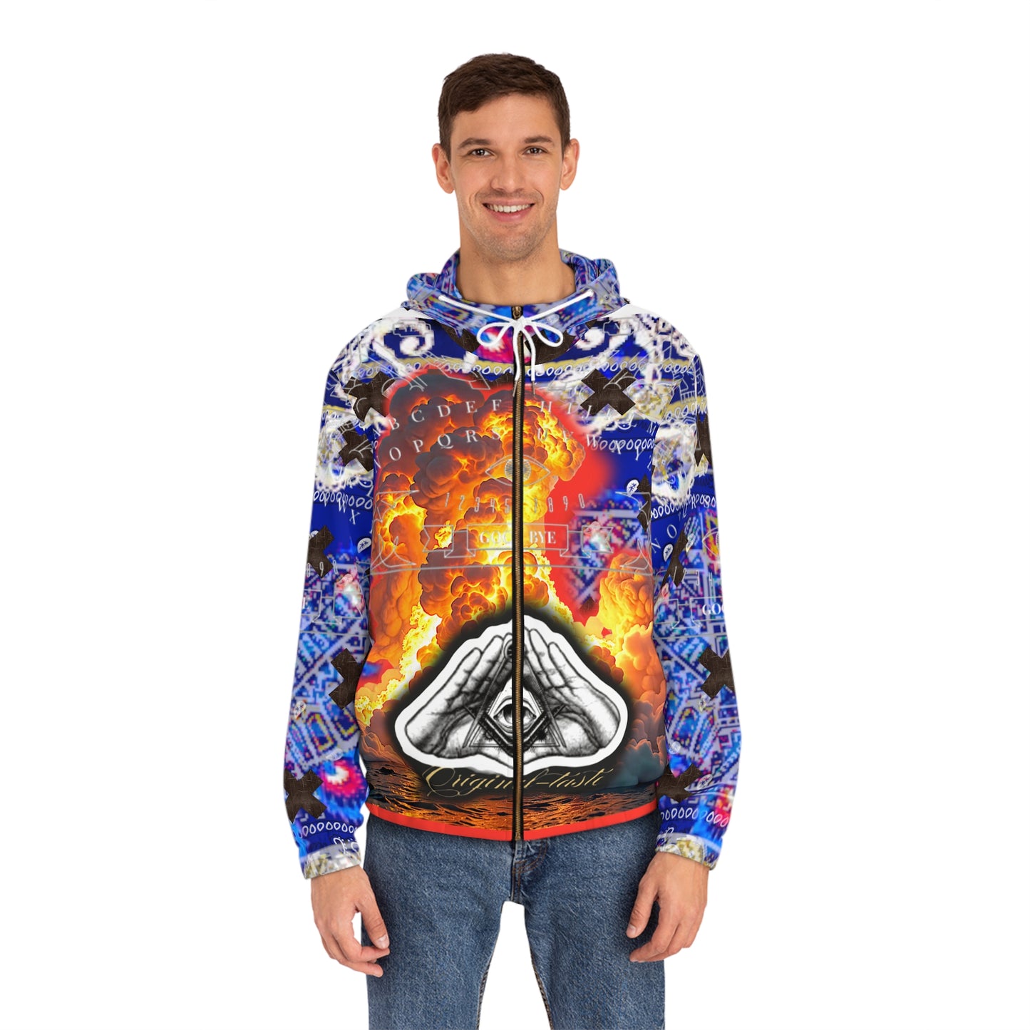 Full-Zip Hoodie - Tacky Encrypted Design Qujia