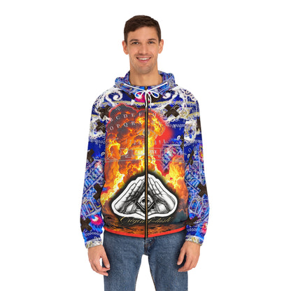 Full-Zip Hoodie - Tacky Encrypted Design Qujia