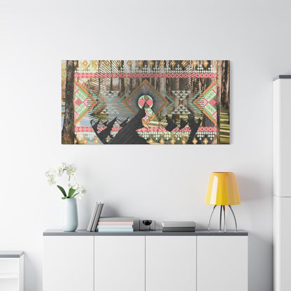 Artistic Matte Canvas Print, Nature Wall Art, Bohemian Home Decor, Forest Landscape Decor, Tribal Design, Gift for Nature Lovers