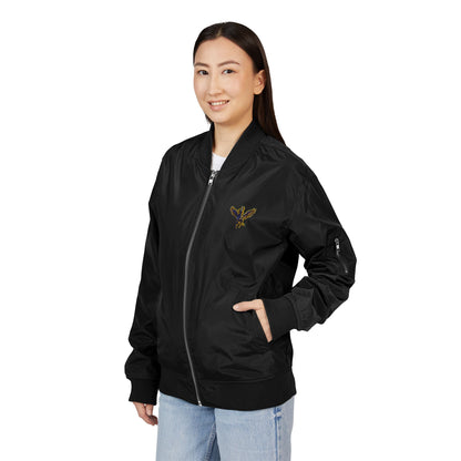 Sustainable Embroidered Bomber Jacket, Eco-Friendly Fashion, Trendy Outerwear, Unique Gift Idea, Fall & Winter Style