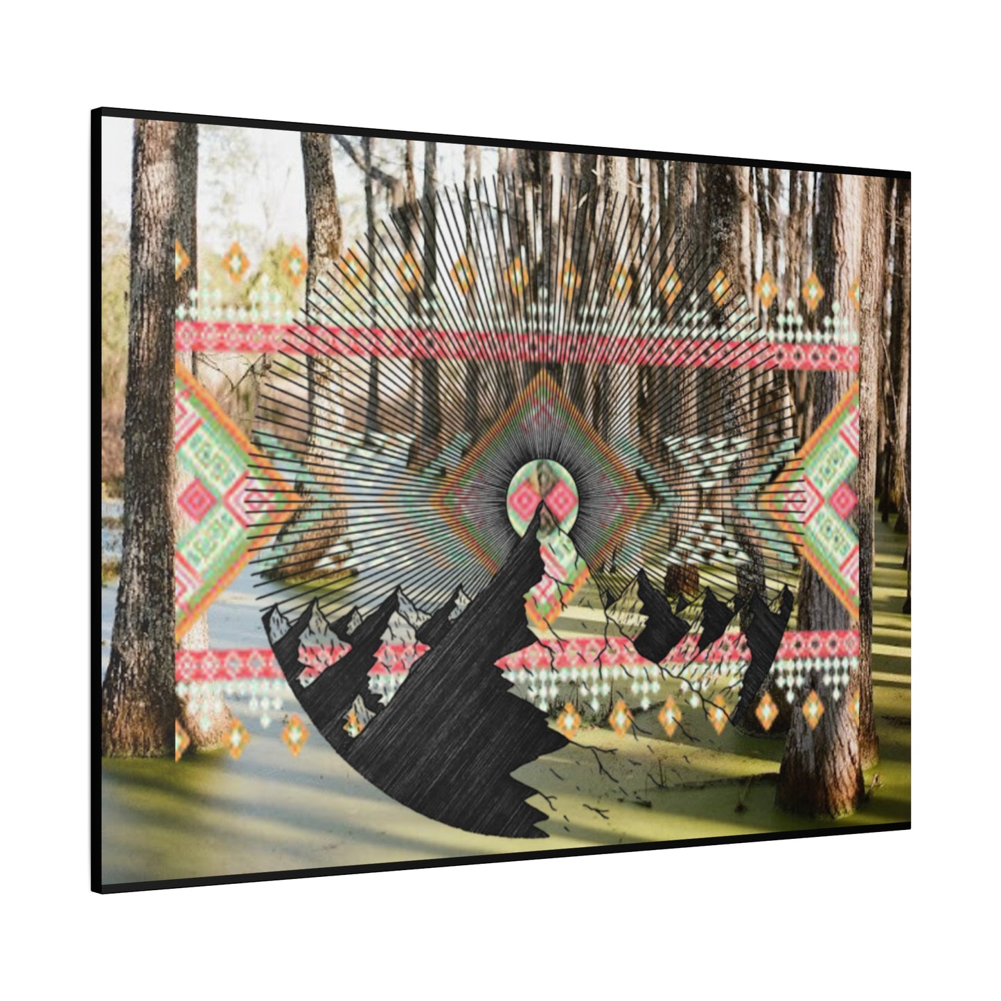 Artistic Matte Canvas Print, Nature Wall Art, Bohemian Home Decor, Forest Landscape Decor, Tribal Design, Gift for Nature Lovers