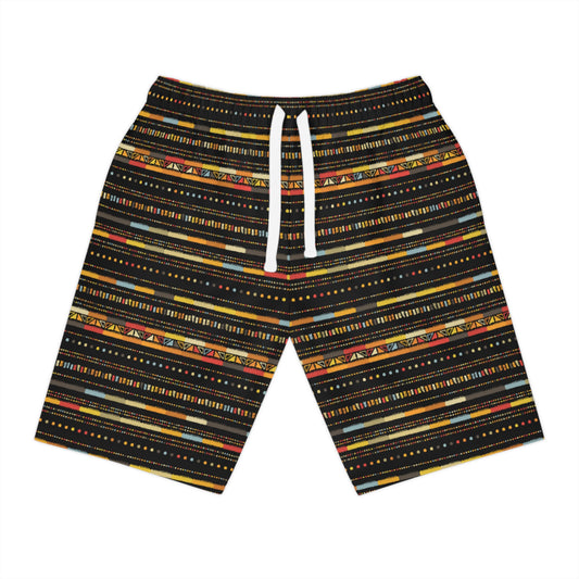 Trendy Athletic Long Shorts | Colorful Geometric Print, Fitness Gear, Summer Style, Beach Wear, Workout Shorts