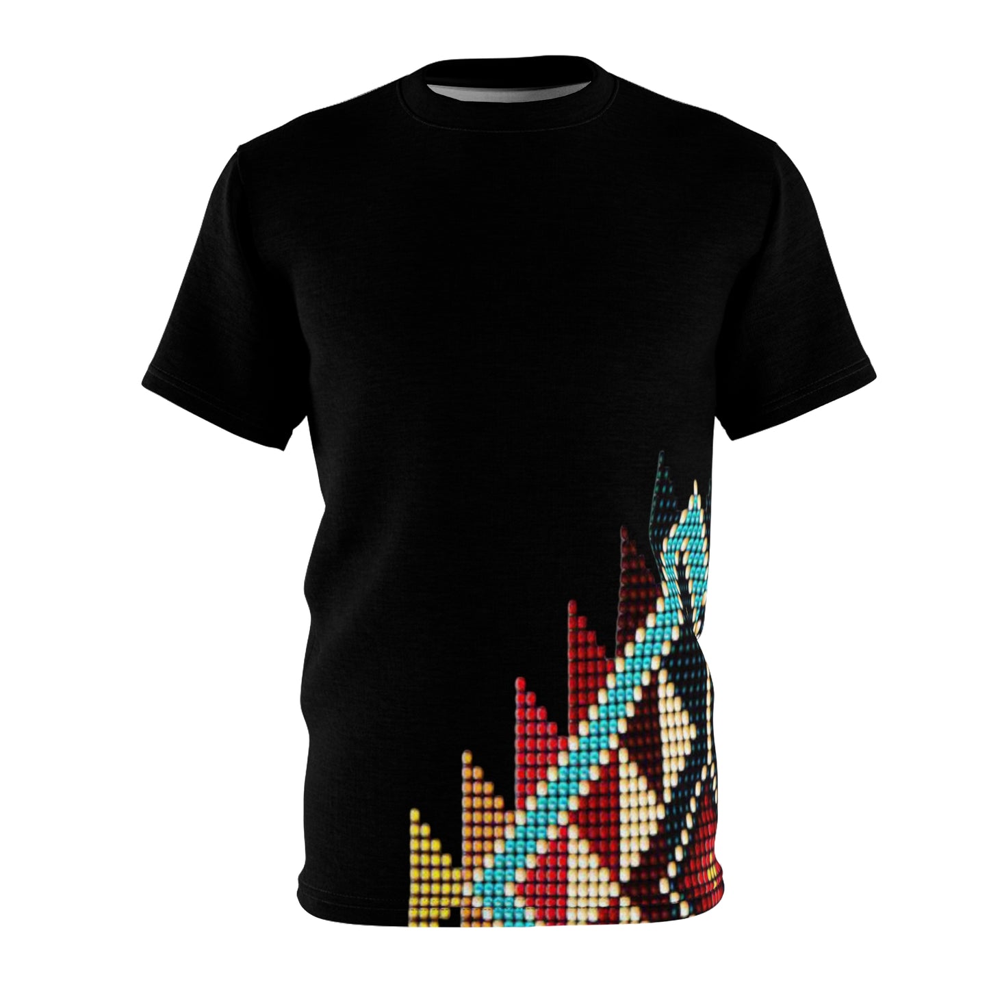 Vibrant Unisex Cut & Sew Graphic Tee - Colorful Geometric Design