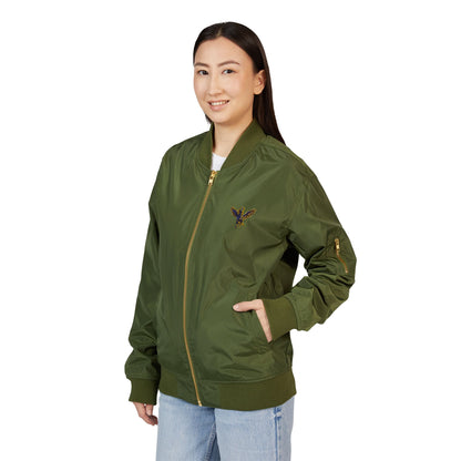 Sustainable Embroidered Bomber Jacket, Eco-Friendly Fashion, Trendy Outerwear, Unique Gift Idea, Fall & Winter Style
