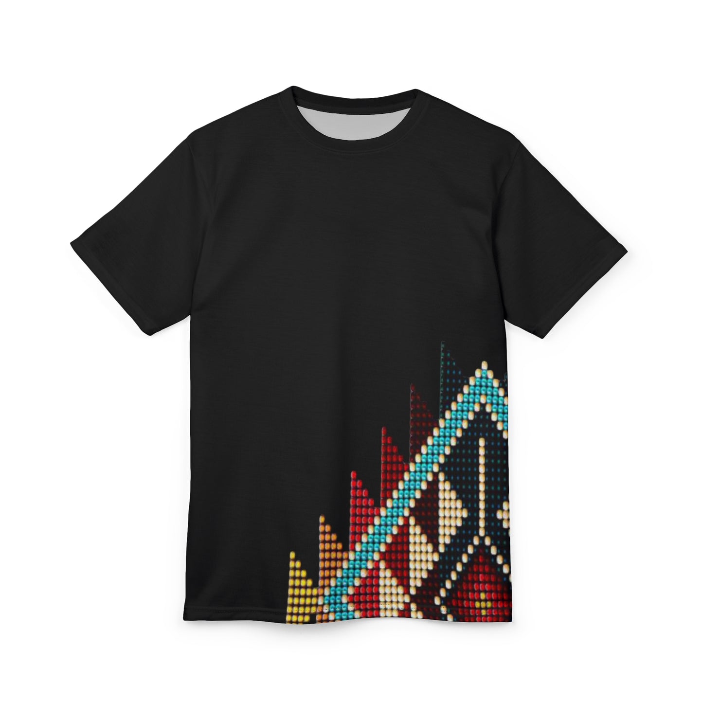 Vibrant Unisex Cut & Sew Graphic Tee - Colorful Geometric Design