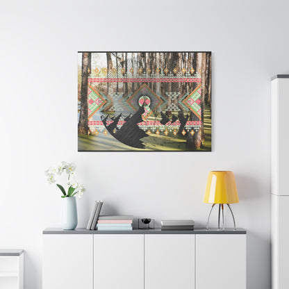 Artistic Matte Canvas Print, Nature Wall Art, Bohemian Home Decor, Forest Landscape Decor, Tribal Design, Gift for Nature Lovers