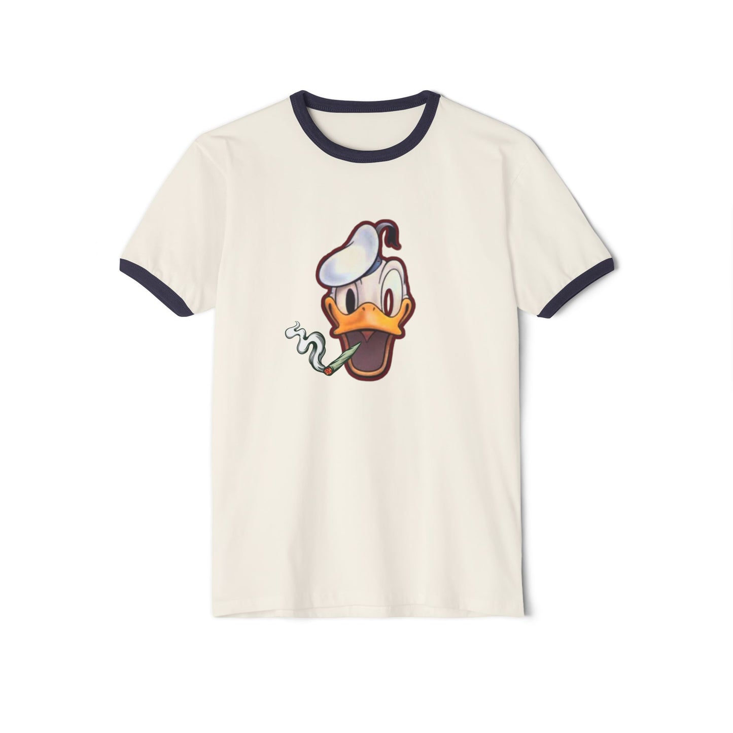 Ringer T-Shirt with Fun Donald Duck and Bad Mickey Mouse Design