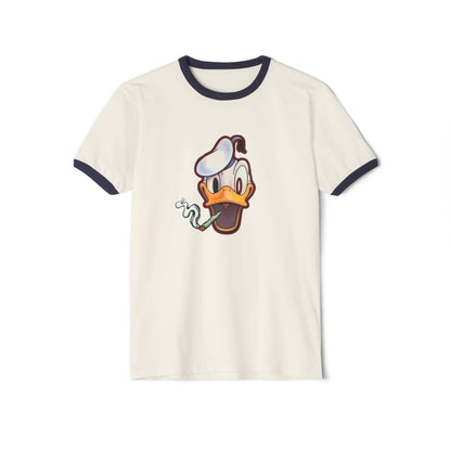 Ringer T-Shirt with Fun Donald Duck and Bad Mickey Mouse Design