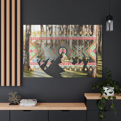 Artistic Matte Canvas Print, Nature Wall Art, Bohemian Home Decor, Forest Landscape Decor, Tribal Design, Gift for Nature Lovers