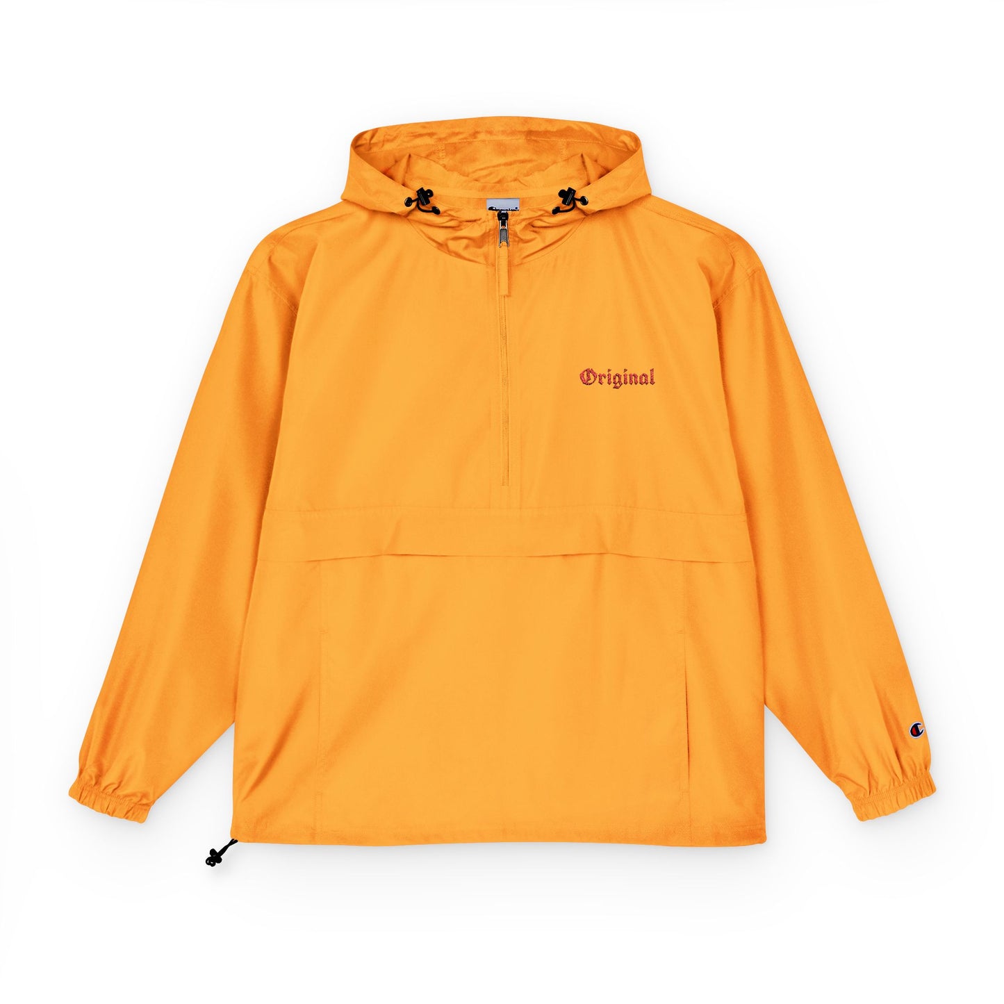 Packable Anorak Jacket - Bright Orange with Original Design