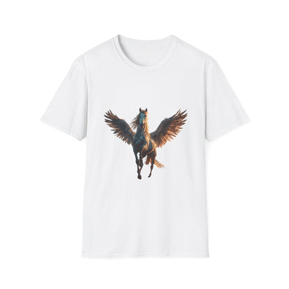 Original-taste Majestic Winged Horse Unisex Softstyle T-Shirt, Fantasy Apparel, Equestrian Gift, Animal Lover Tee, Unique Graphic Shirt