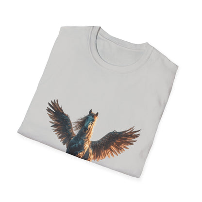 Original-taste Majestic Winged Horse Unisex Softstyle T-Shirt, Fantasy Apparel, Equestrian Gift, Animal Lover Tee, Unique Graphic Shirt