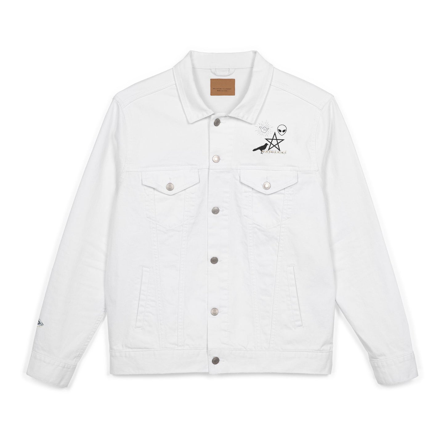 Stylish Embroidered Unisex Denim Jacket, Casual Wear, Summer Layering, Unique Gift, Festival Style